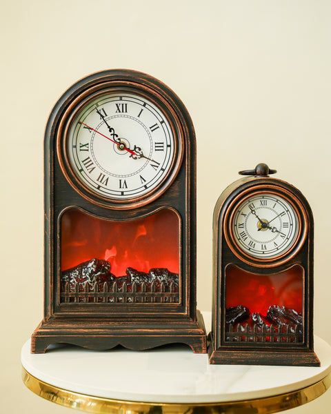 Vintage fireplace mantel clock set
