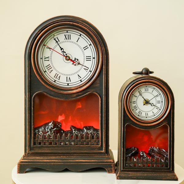 Vintage fireplace mantel clock set
