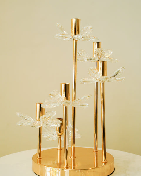 Crystal quad candle stand