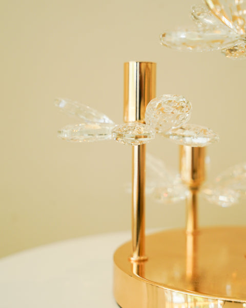 Crystal quad candle stand