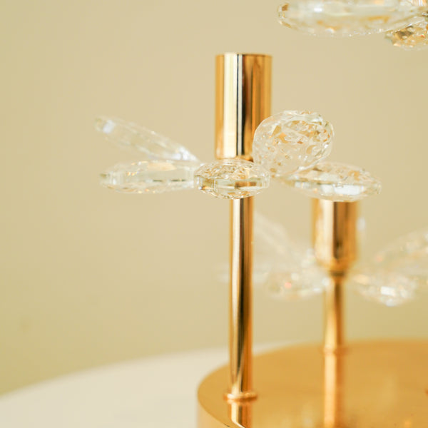 Crystal quad candle stand
