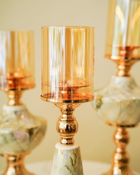 Marble Look Candle stands 4pc set