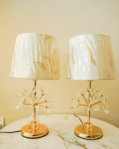 Crystal beauty lamp pair