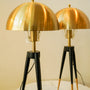 Brass top lamp pair