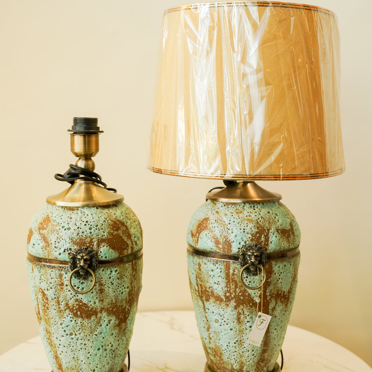 Monarch Blue lamp pair