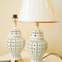 Porcelain white table lamp pair