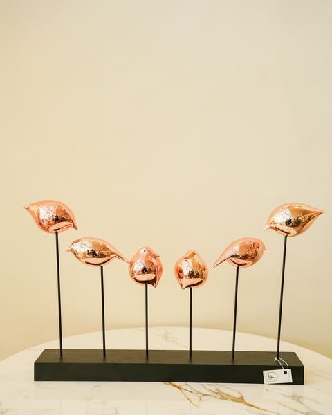 Flight in formation rose gold bird set