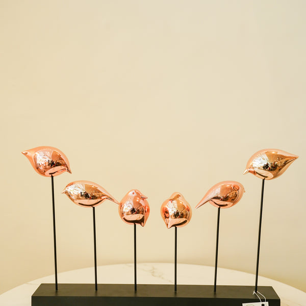 Flight in formation rose gold bird set