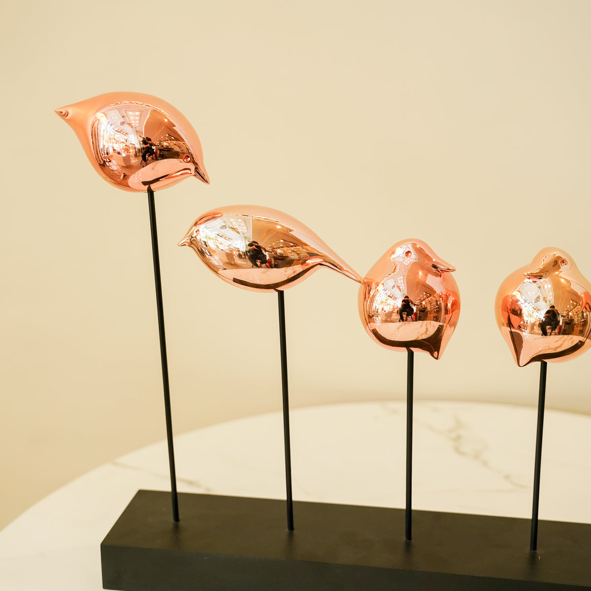 Flight in formation rose gold bird set