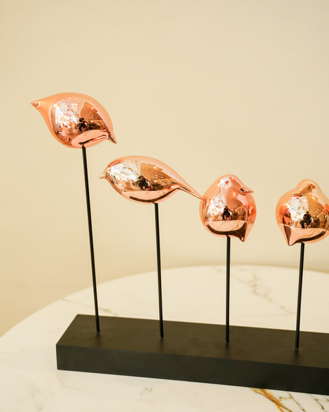 Flight in formation rose gold bird set