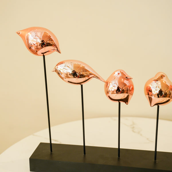 Flight in formation rose gold bird set