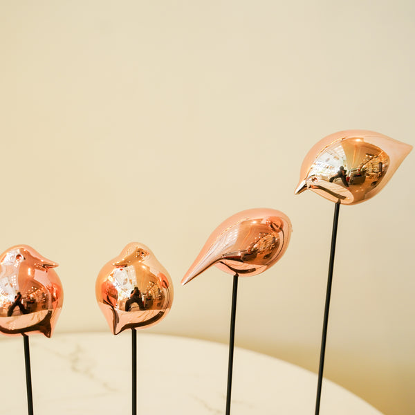 Flight in formation rose gold bird set