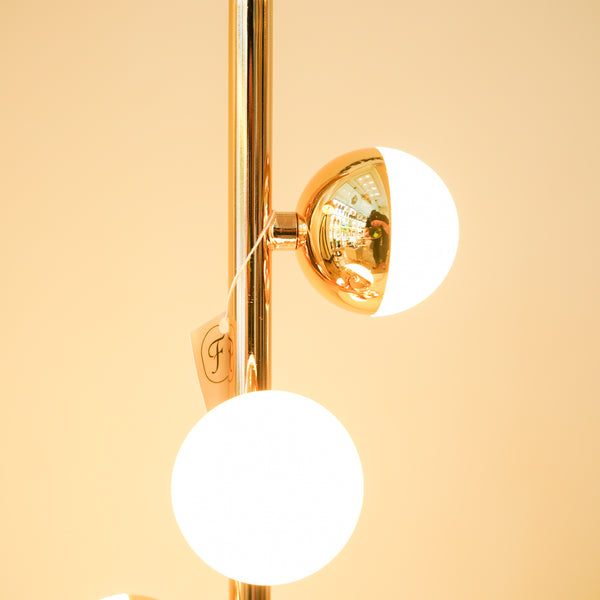 Modern black triple rod lamp pair