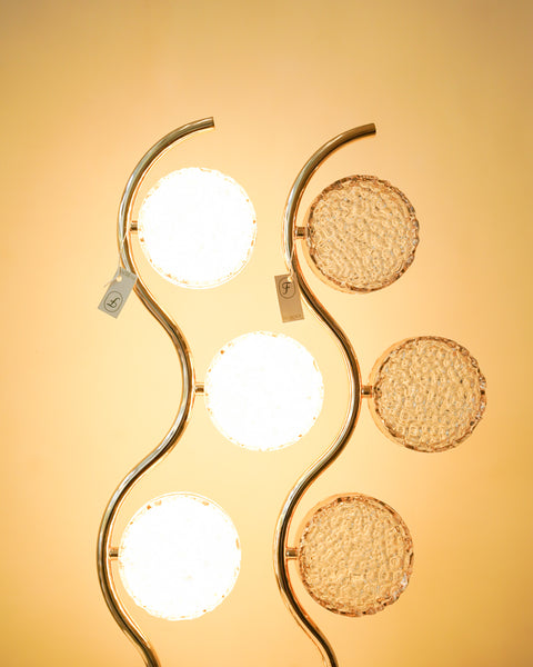 Triple globe table lamp pair
