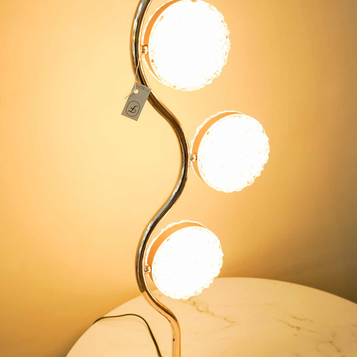 Triple globe table lamp pair