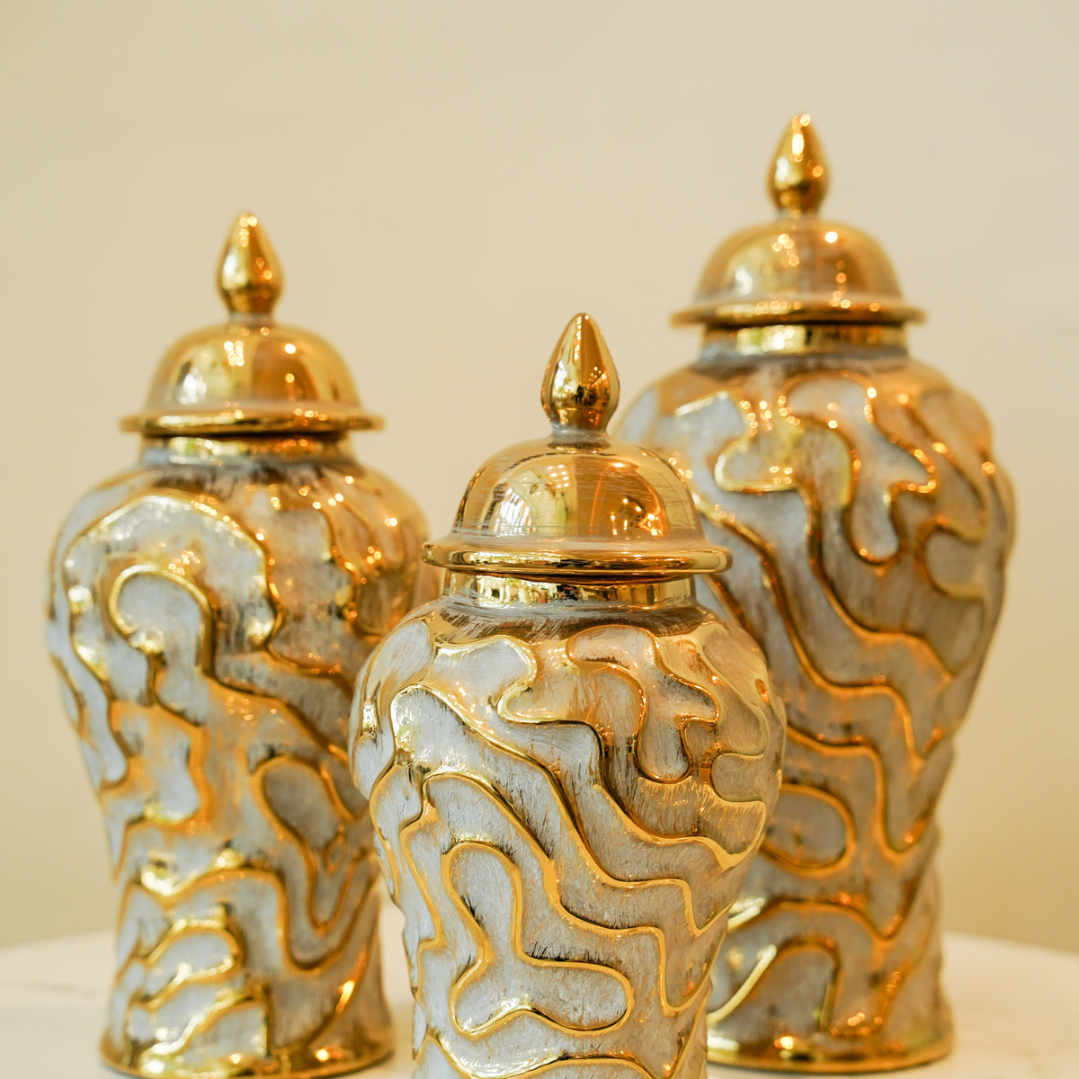 Grey candy jar set