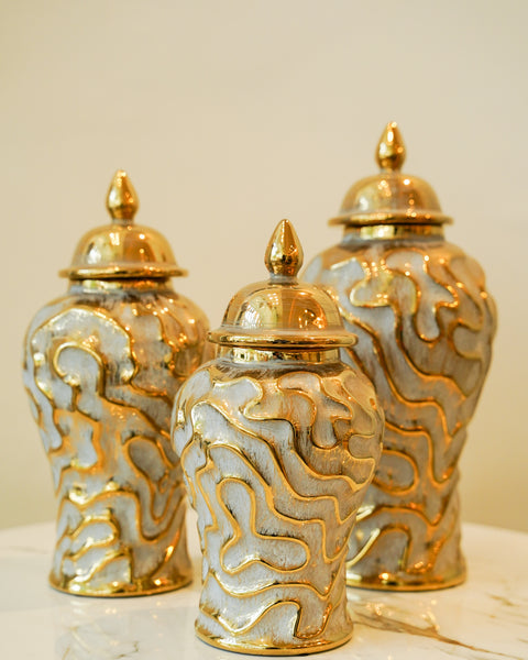 Grey candy jar set