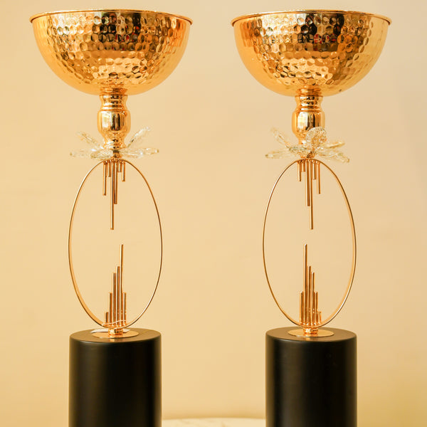 Crystal-brass pot holder