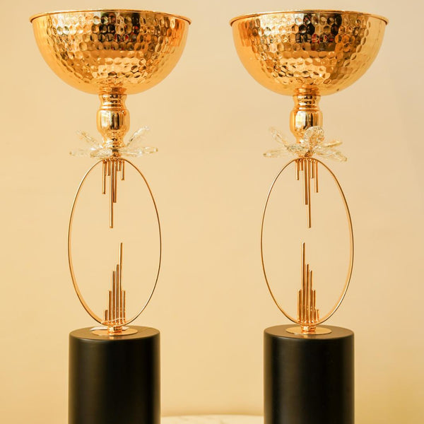 Crystal-brass pot holder