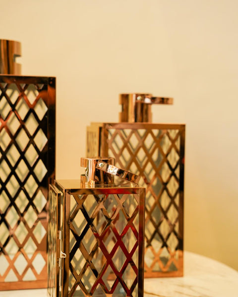 Rose Gold Lantern Cage Set