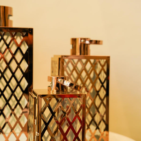 Rose Gold Lantern Cage Set
