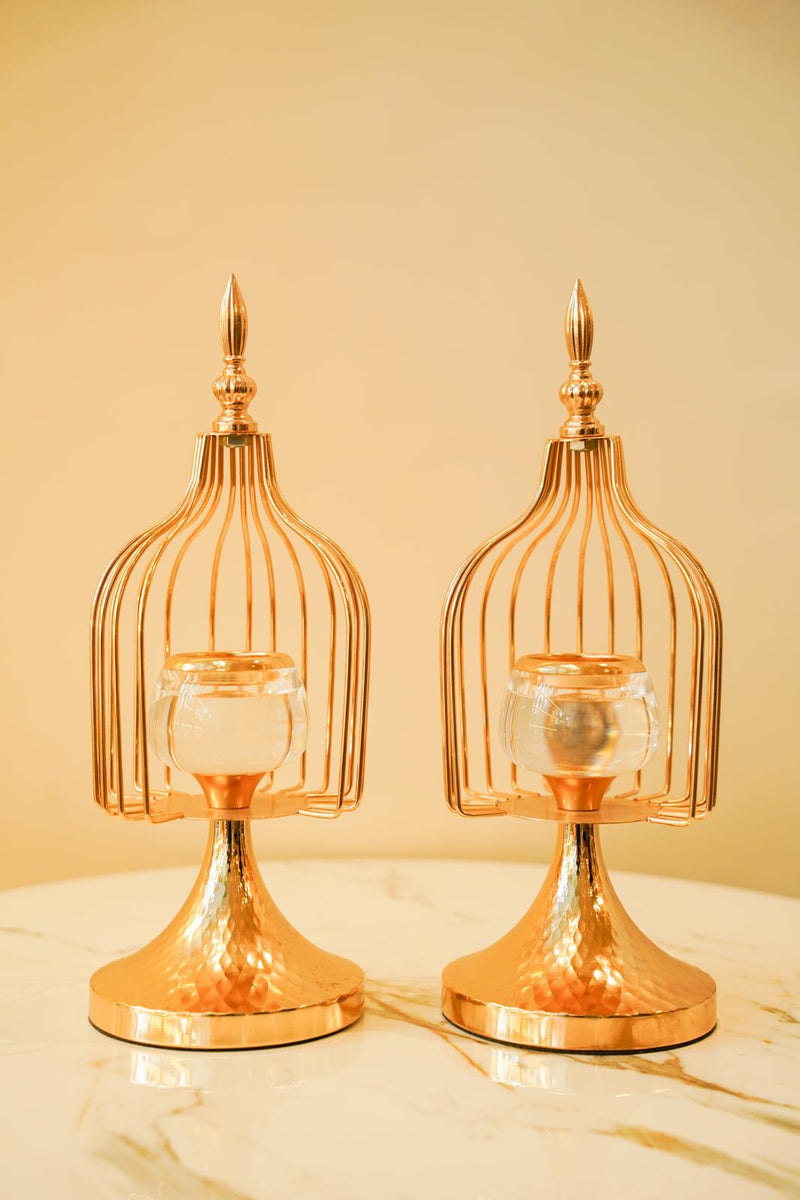 Cage candle stand set
