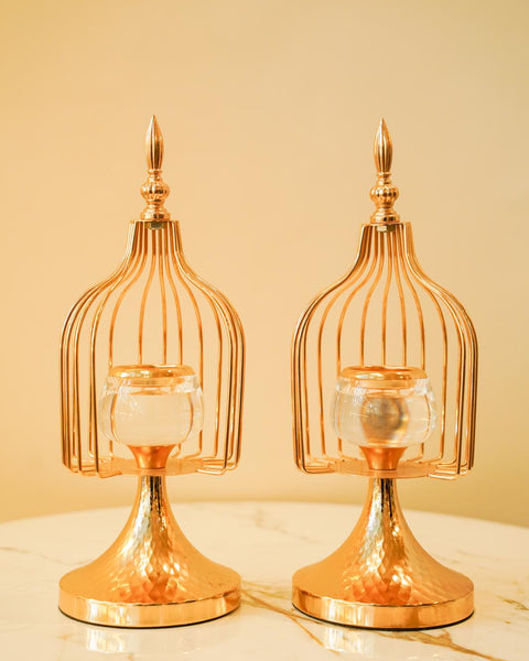Cage candle stand set