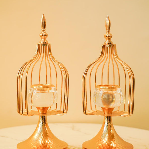Cage candle stand set