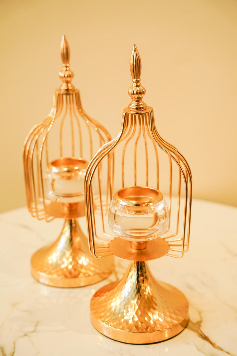 Cage candle stand set