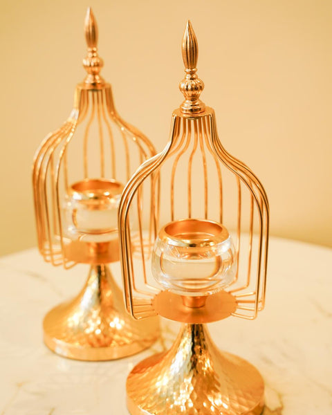 Cage candle stand set