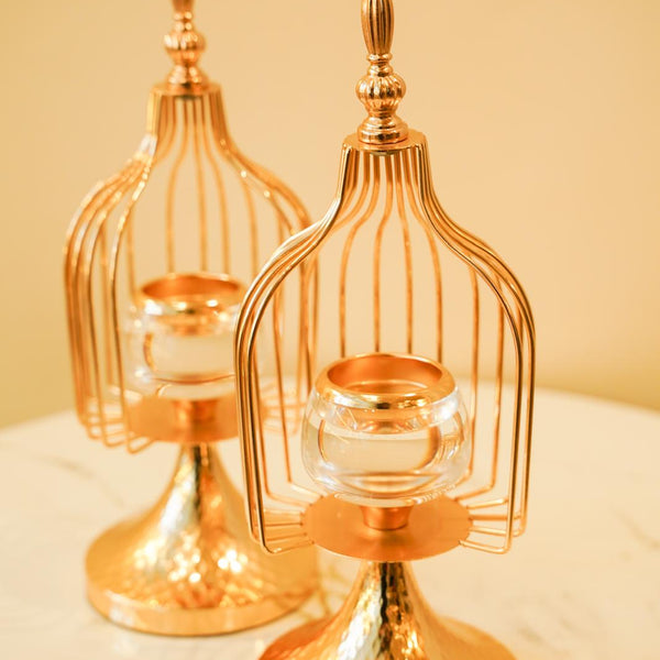 Cage candle stand set