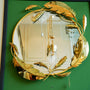 Round mirror golden leaves