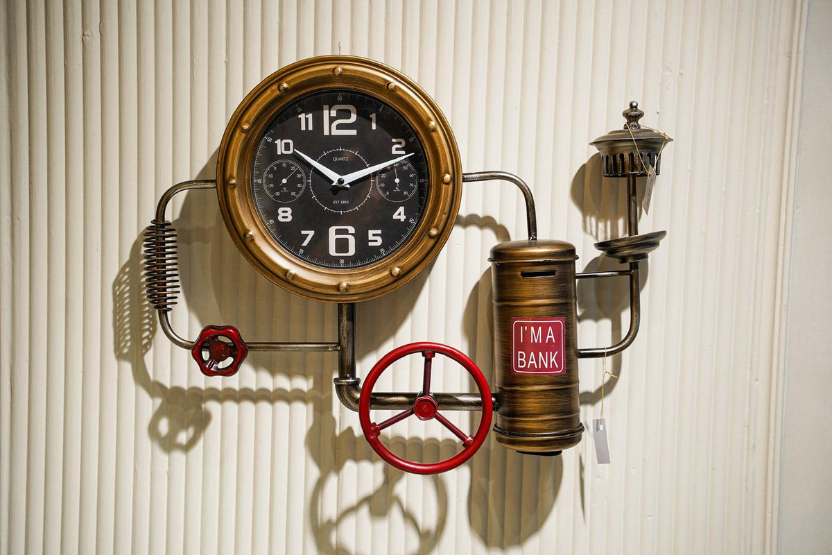 Antique coin saving clock