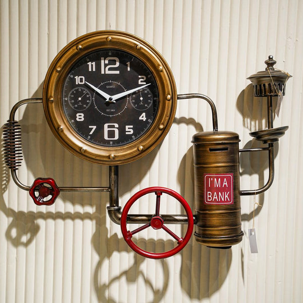 Antique coin saving clock