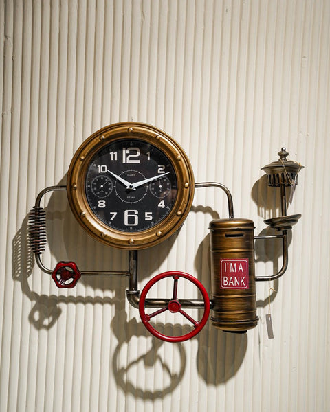 Antique coin saving clock
