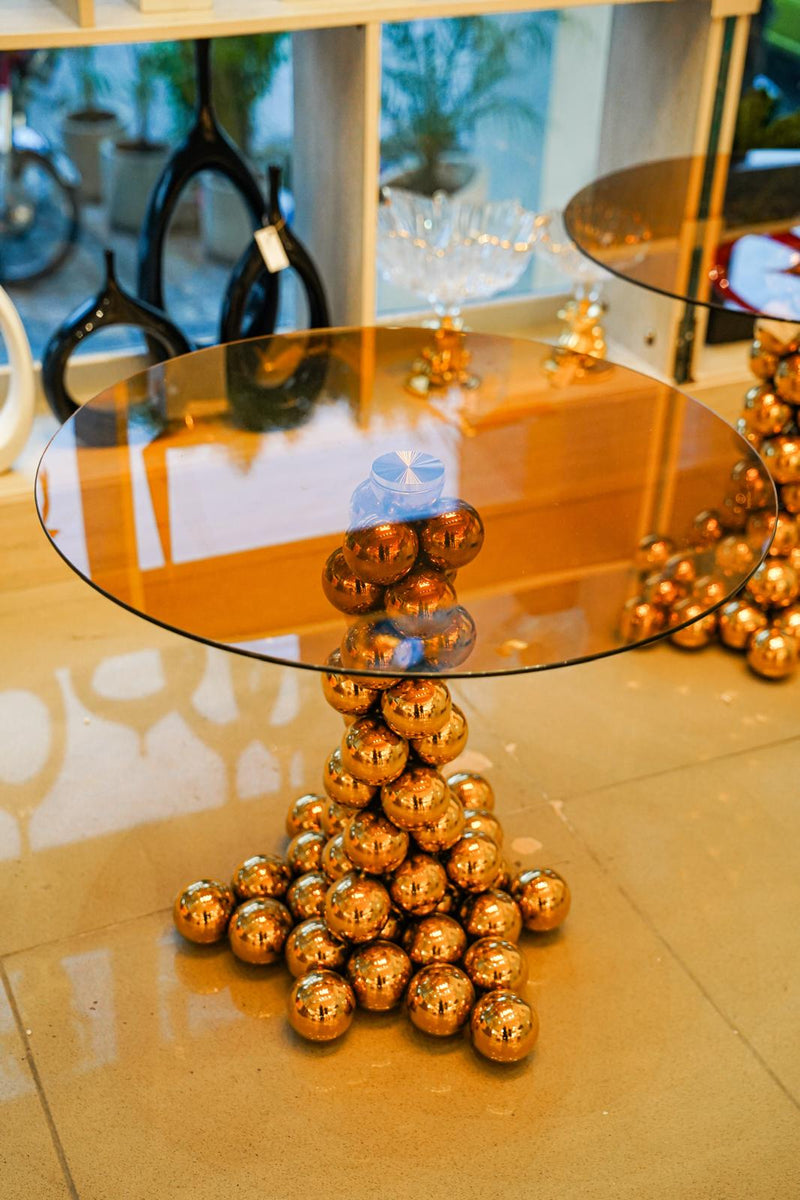 Bubble brass coffee table