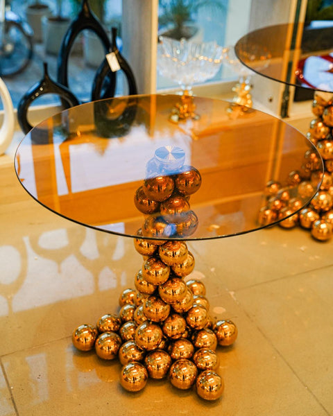 Bubble brass coffee table