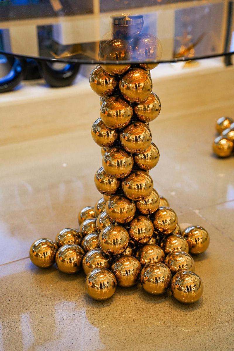 Bubble brass coffee table