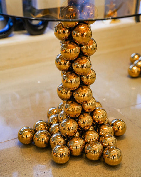 Bubble brass coffee table