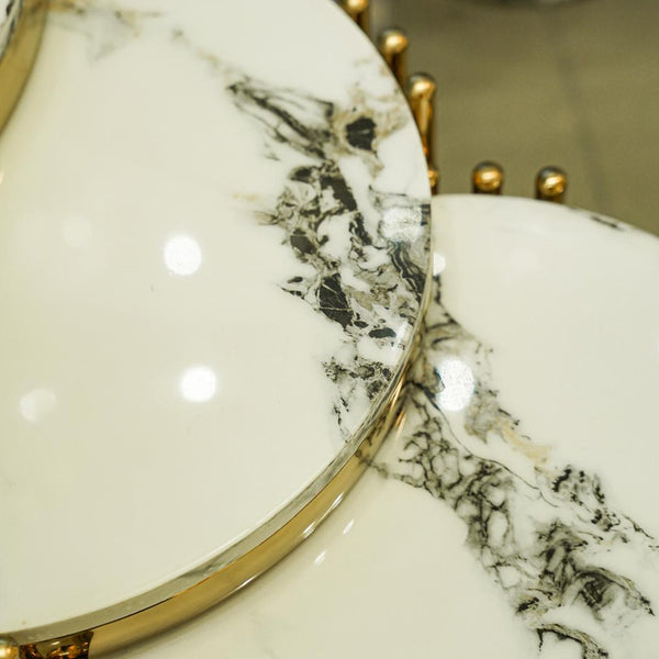 White marble Nesting table set