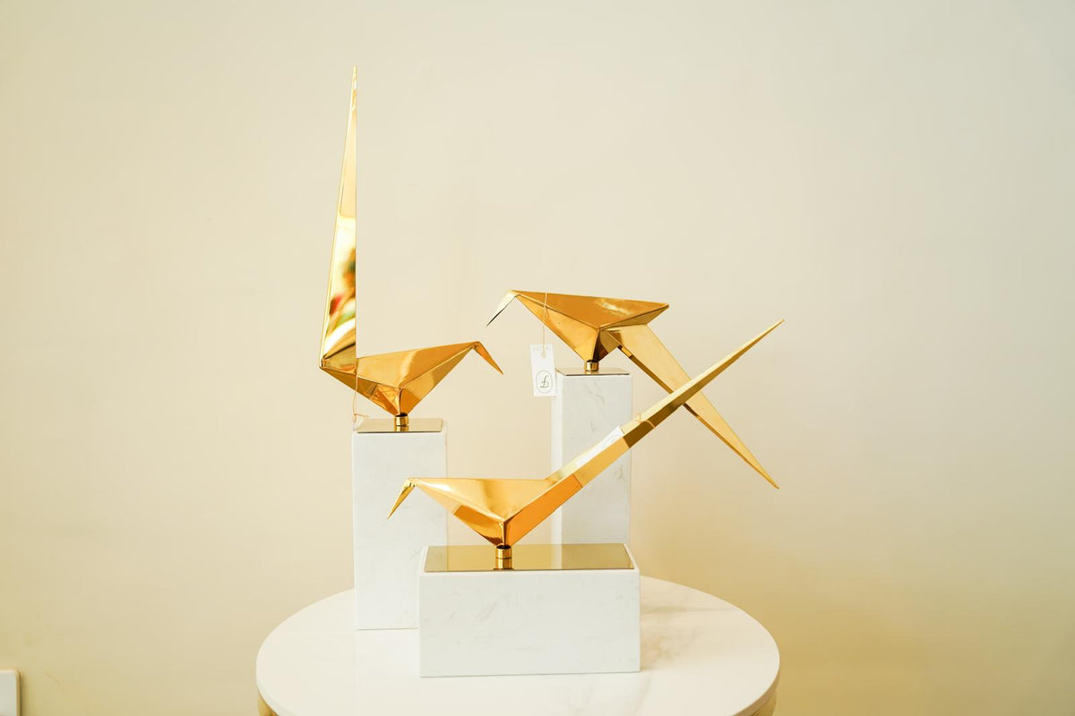 Origami wings of gold