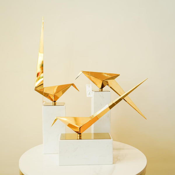 Origami wings of gold