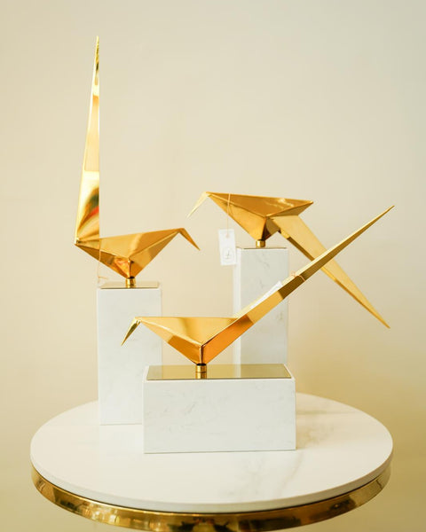 Origami wings of gold