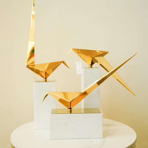 Origami wings of gold