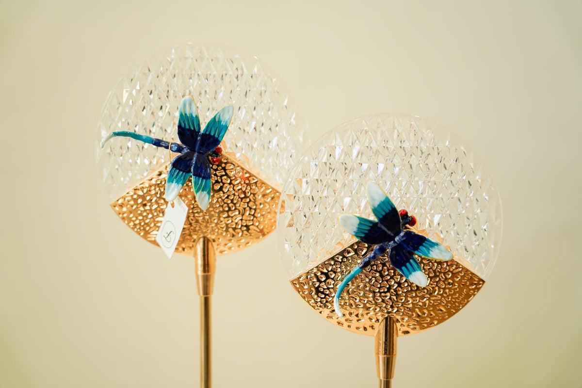 Crystal Dragonfly Decor 2 pc