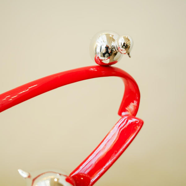 Red Orbit with silver birds