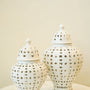 Hollow carved candy jar set 2 piece