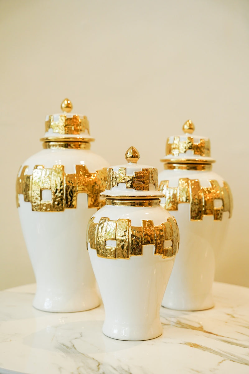 Gold accent candy jar set 3 piece