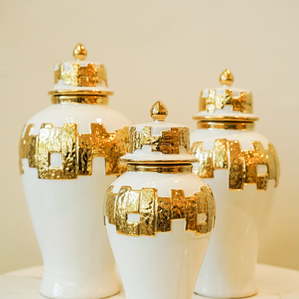 Gold accent candy jar set 3 piece