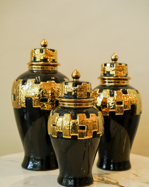 Gold accent candy jar set 3 piece